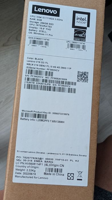 NOWY Lenovo v15 G2 ITL i3-1115G4
