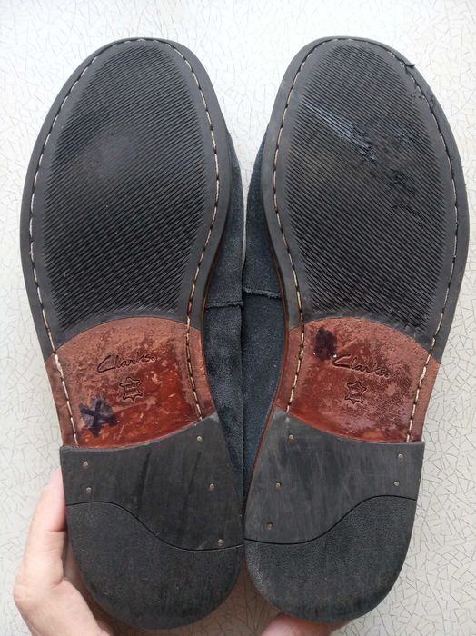 Кожаные туфли лоферы Clarks, размер 41EU, стелька 255 мм
