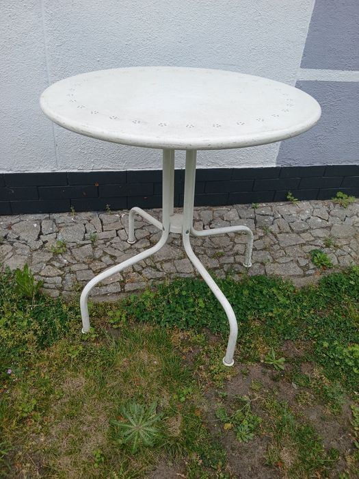 Stolik okrągły metalowy Ikea śr 70cm na balkon taras