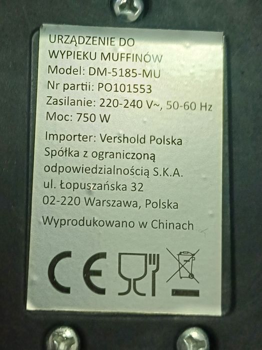 Urządzenie do wypiekania muffinek