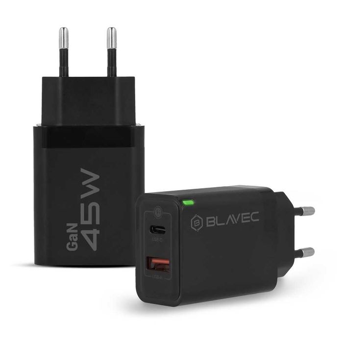 Ładowarka Sieciowa 45W Mocna Szybka Kostka 2 wyjścia USB + USB-C typ C