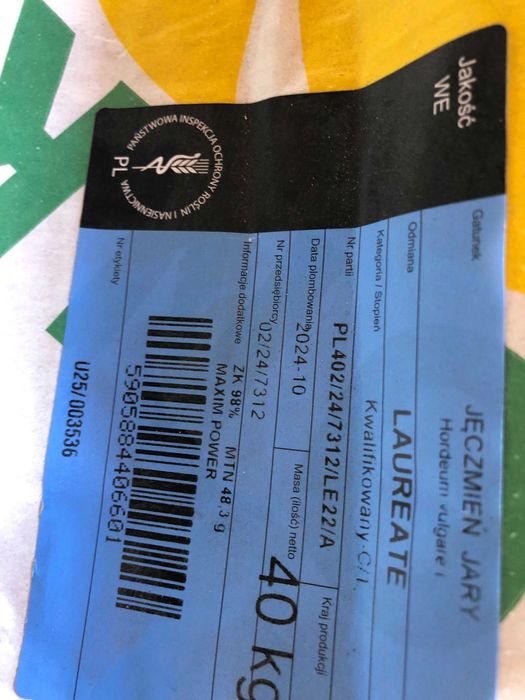 Jęczmień jary Laureate,  Avatar, Kakadu C1, Proso Gierczyckie C1