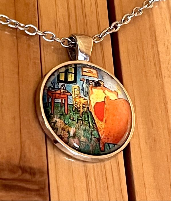 Śliczny wisior z obrazem Pokój artysty Van Gogha