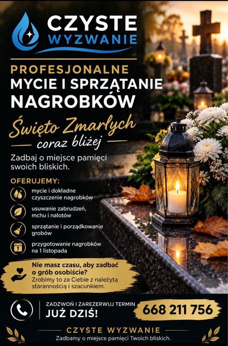 Sprzątanie mieszkań/ sprzatanie i mycie grobów