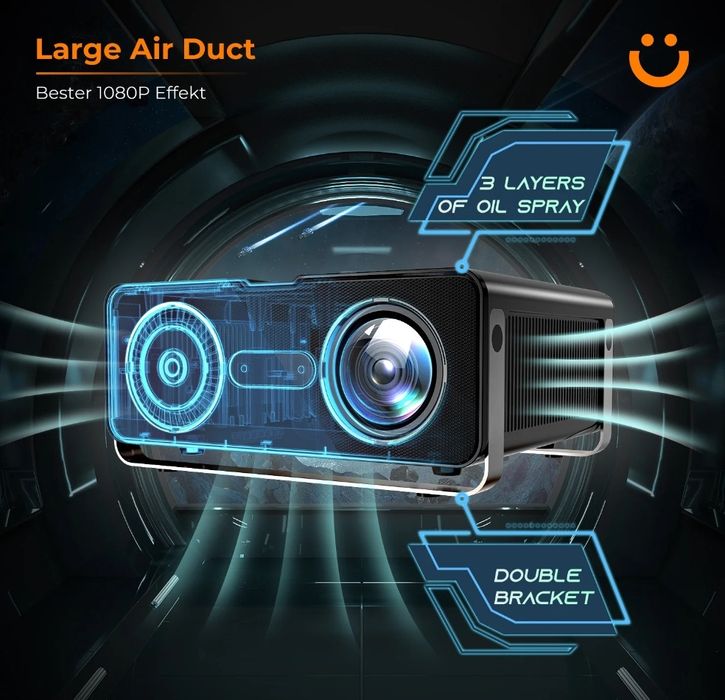 Projector 9500 lumens + WiFi + Bluetooth + keystone 4D + Nativa 1080P