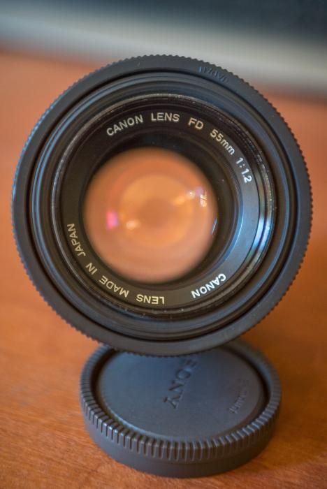 Objectiva Canon FD 55mm f/ 1.2 + adaptador FD-NEX