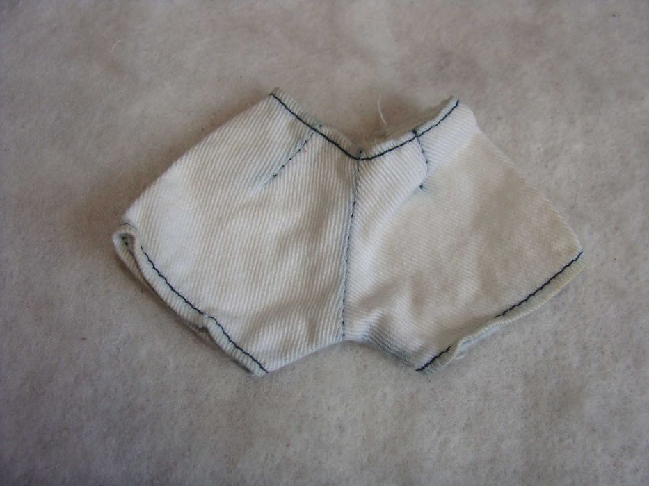 Calções de Ganga Azul e Ganga Branca para Boneca