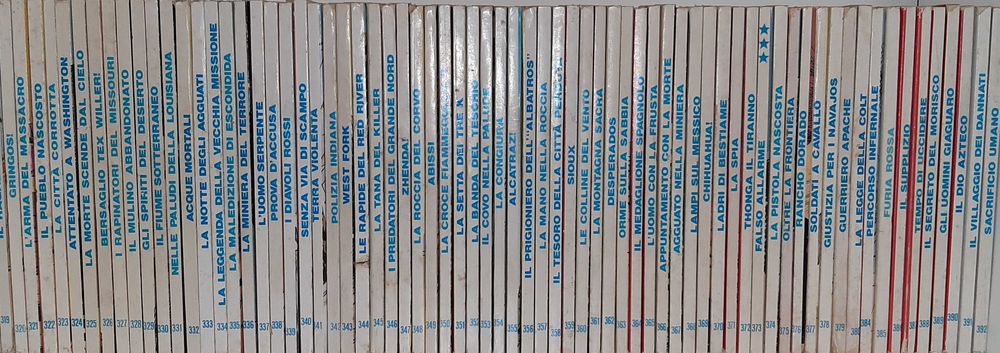 Lote Tex Willer, BD original em italiano. 134 álbuns da série regular