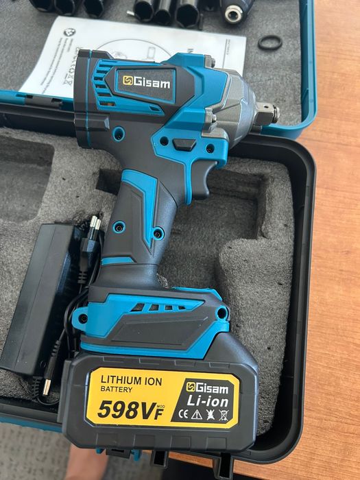 Gismo 1200N.M Torque Brushless Chave de impacto elétrica 1/2 polegada Chave de fenda sem fio Ferramenta elétrica para Makita 18V Bateria Pin