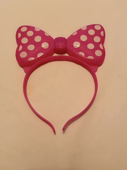 Bandolete Fantasia Minnie Mouse. Laço Rosa