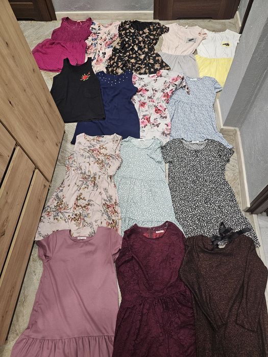 Duży zestaw paka ubrań damskich komplet sukienek M L 38 40 15 sztuk