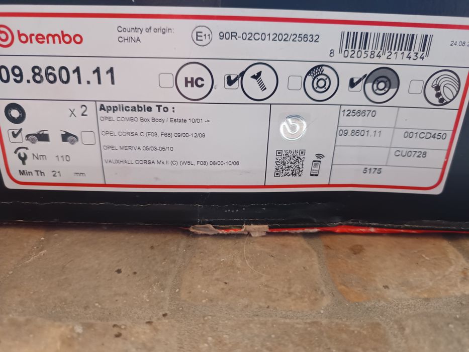 Pastilhas e discos brembo