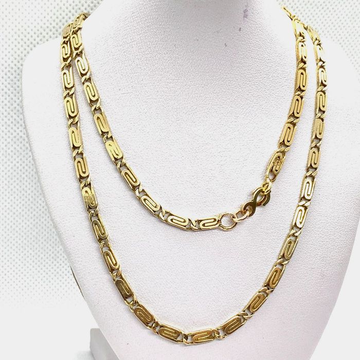 Złoty ŁAŃCUSZEK męski 14K splot GRECKI 56 cm