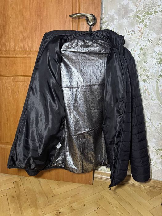 Куртка зимова, чоловіча, чорна, з підігрівом