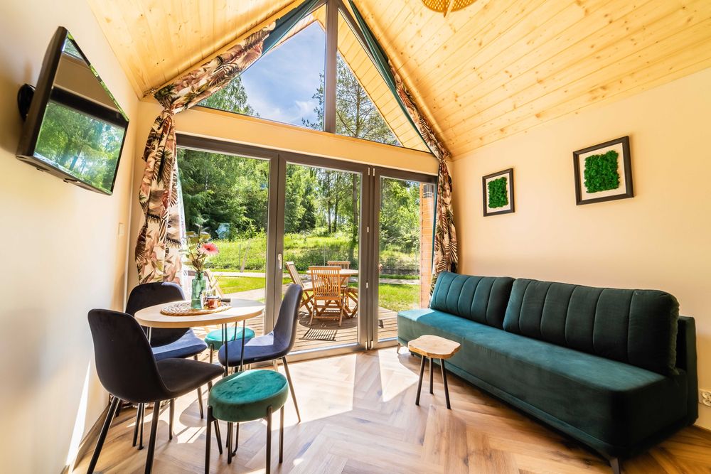 Domek nad jez. 6 os.- jacuzzi, pomost, łódka, kajak, deska SUP