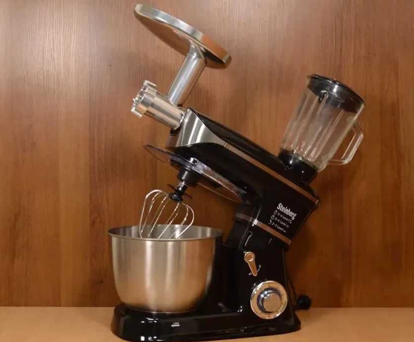 Кухонний комбайн подрібнювач міксер металевий 3в1 тістоміс 3200В