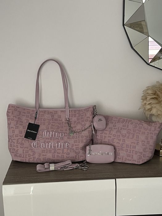Torebka shopperka Juicy Couture A4 2 torebki dwustronna