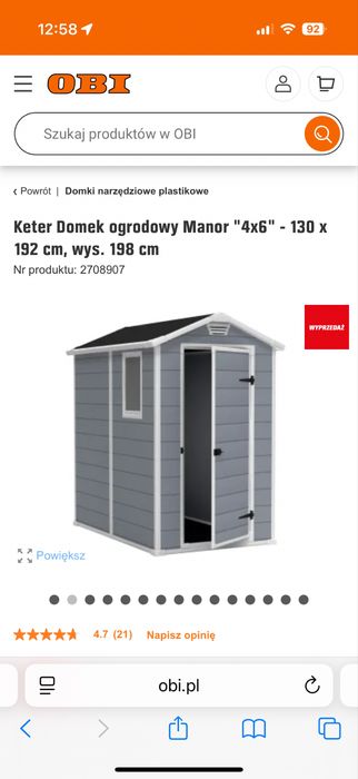 Domek ogrodowy narzędziowy KETER MANOR 6x4