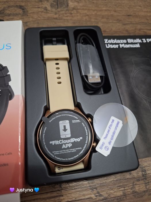 Nowy smartwatch zeblaze btalk 3 plus - champange Gold