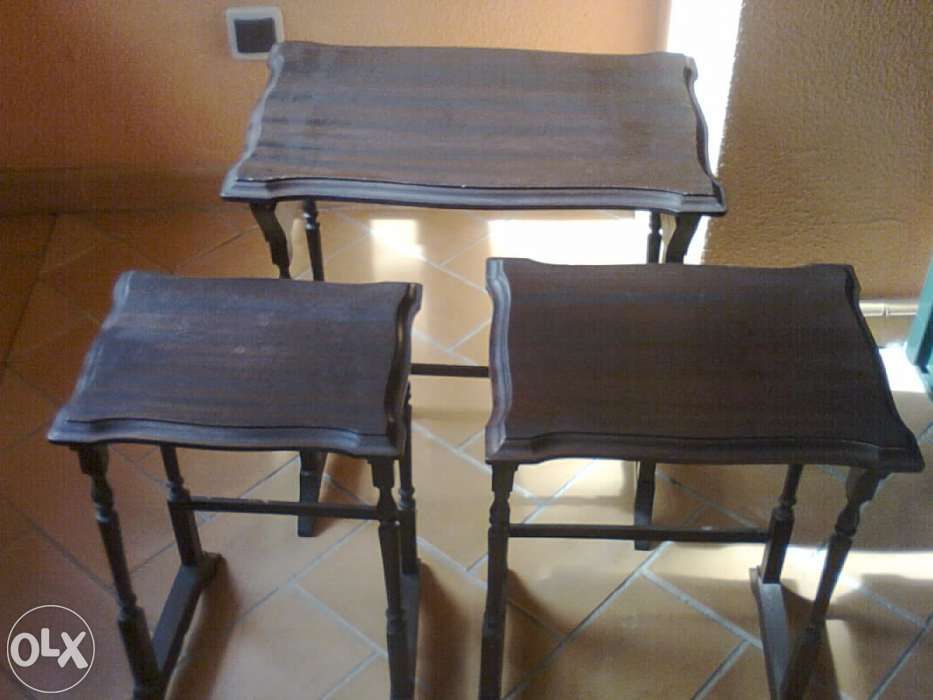 3 Mesas Madeira/ Grande / Média / Pequena