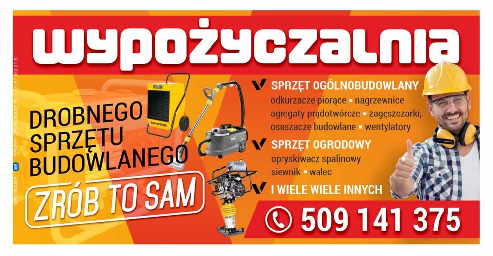 Wypożyczalnia  Agregat prądotwórczy zagęszczarka  Walec  opryskiwacza