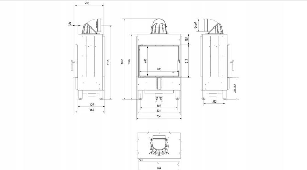 Wkład kominkowy Lucy 12kw nowy