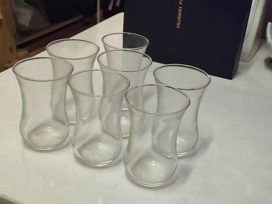 Conjunto de 7 copos de chá turco cintura fina