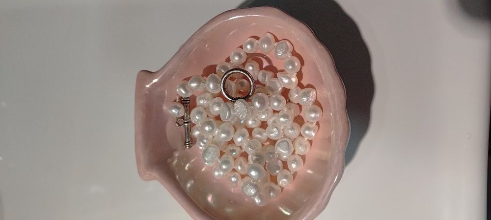 Perły naturalne słodkowodne,  komplet