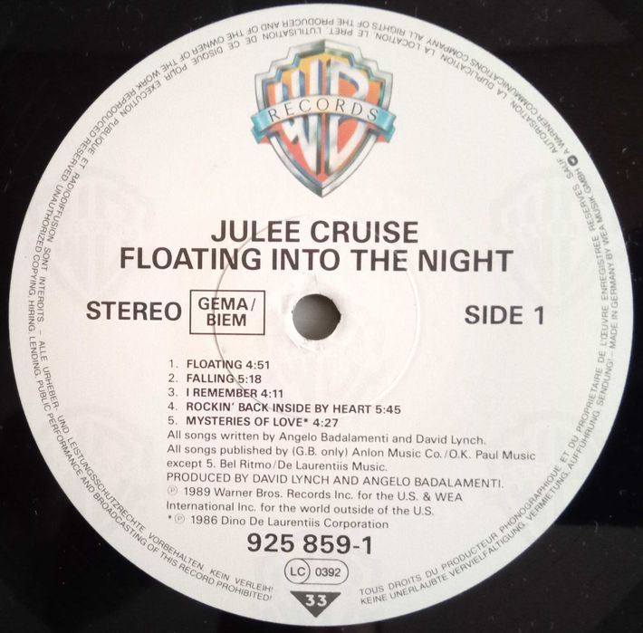 Julee Cruise - - - - - Floating Into the Night - - - - - LP