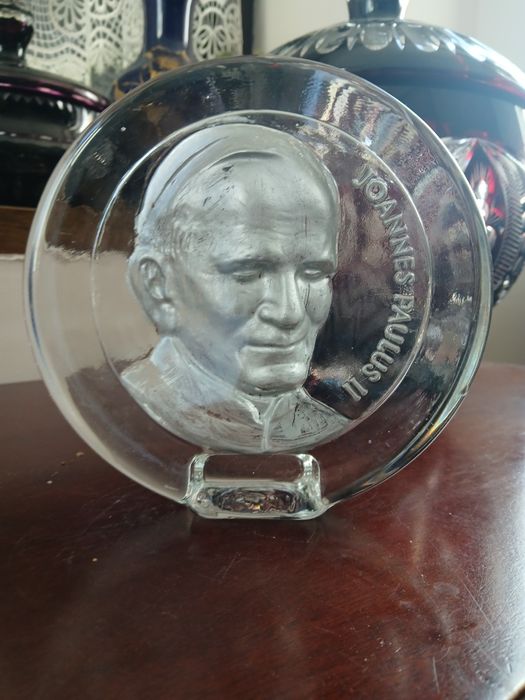 Papież Jan Paweł II plakieta na prezent grube szkło