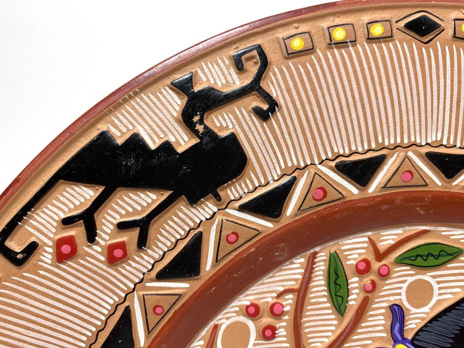 PRZECENA Talerz chłopak, włoska ceramika- Carboni Assemini- Sardynia