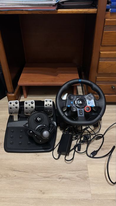 Volante g29 com pedais eshifter e caixa original