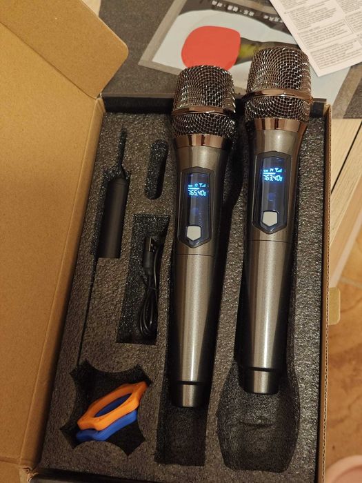 conjunto de 2 microfones