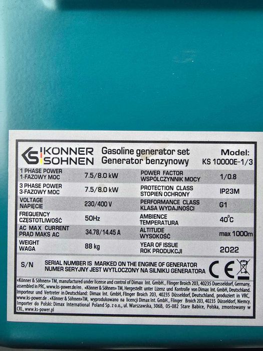 Бензиновий генератор «Könner & Söhnen» (KS 10000E 1/3)KS 12-1E 1/3ATSR