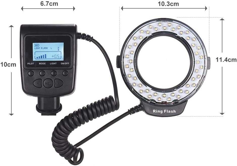 Ring Flash Macro LED HD-130 Iluminação Profissional p/ Macrofotografia