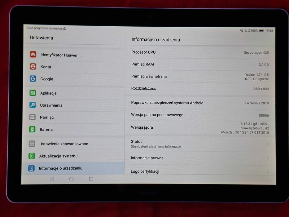 2szt 2 x Tablet HUAWEI MediaPad T2 10, model AGS-L09,