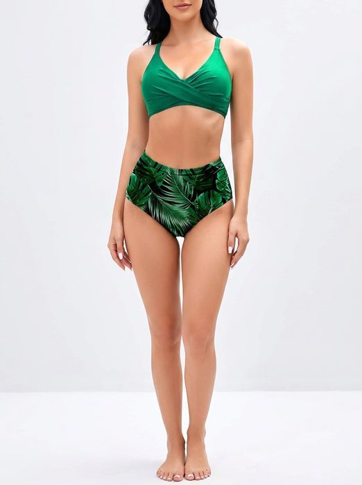 CUPSHE bikini damskie kwiatowe zielone regulowane S