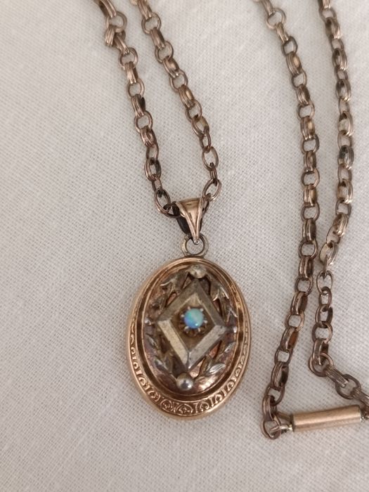 Антикварное ожерелье Кулон с опалом. 1930 годы .Редкость