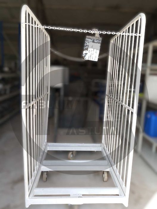 Roll container galvanizado com 2 laterais desmontáveis com 4 rodízios (2 fixos / 2 giratórios)