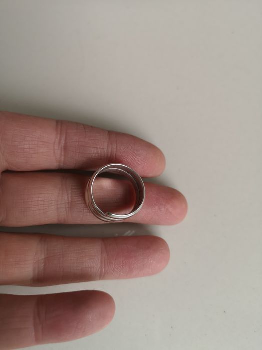 artystyczny pierścionek spirala srebro