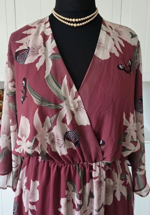 Urban Touch nowa zwiewna sukienka midi maksi plus size 48 wesele komunia