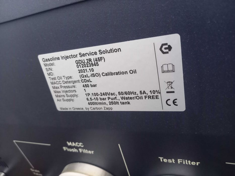 Tester wtryskiwaczy Stół pobierczy Carbon Zapp GDU.2R