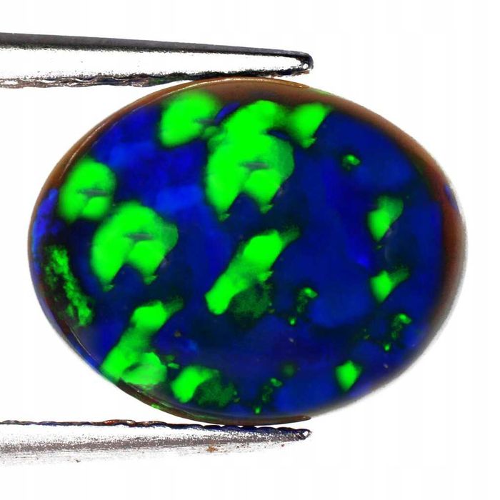 CZARNY OPAL 3D - na złoty pierścionek , sygnet  - BLUE - IF - WIDEO