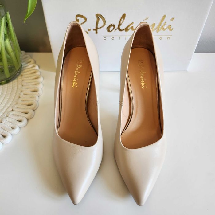 Buty damskie, R. Polański, czółenka, 982, Beżowy Lico, rozmiar 39