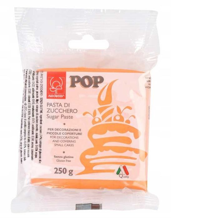 Masa cukrowa Modecor lukier plastyczny pomarańczowa 250 g