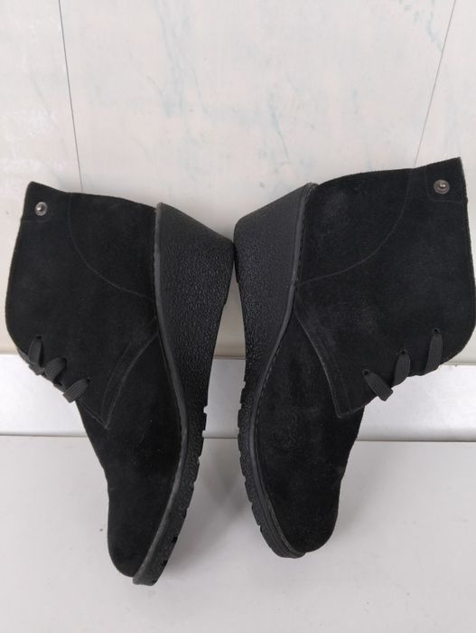 Ботинки женские, демисезонные, замшевые, черные