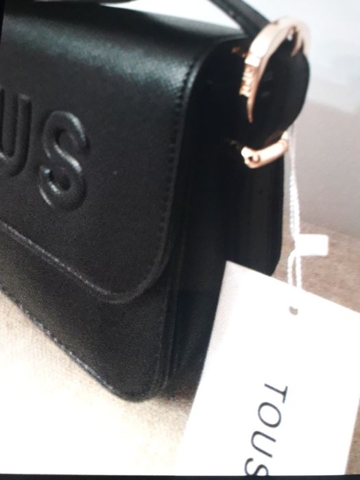 Bolsa tiracolo Preta tous alça ajustável com logotipo tous