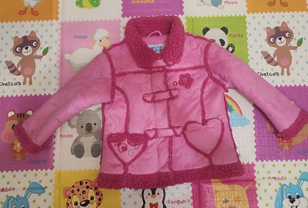 Рожева дитяча дублянка синтетична 98-104 розмір