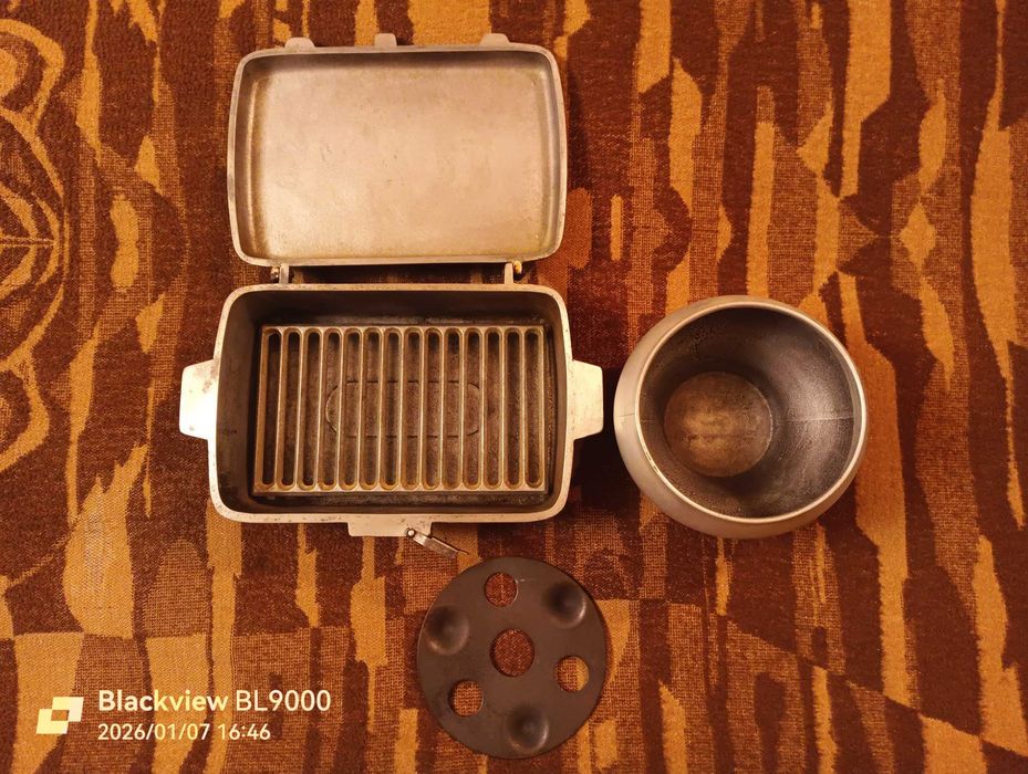 Коптилка и казанок СССР 30 см на 20 см.Комплект с сумкой.