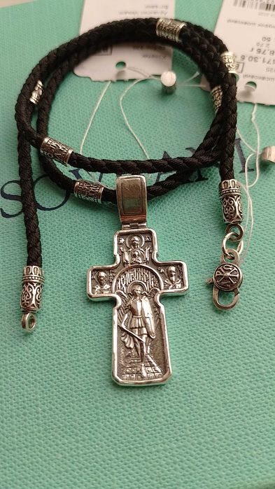 Серебряная ладанка иконка Святой Николай, Божья Матерь, Ангел хранит Георгий Победоносец